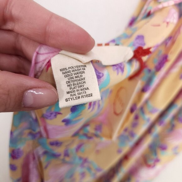 Raga By Anthropology Maxi Dress Size Medium Tiered Open Back Floral Boho - Picture 12 of 15